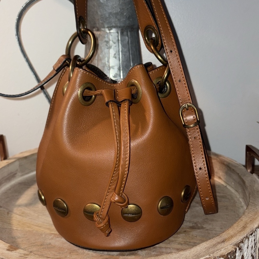 Valentina Fiore bucket bag  Crossbody Brown Leather Accent